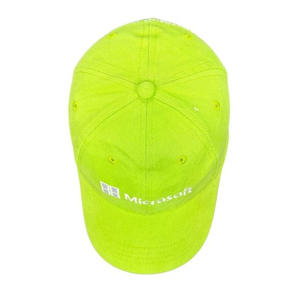 Vintage Y2K Lime Green Embroidered Microsoft Gamer StrapBack Hat - One Size - Picture 4 of 8